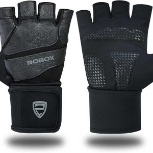 Weightlifting Gloves with 18” Wrist Strap