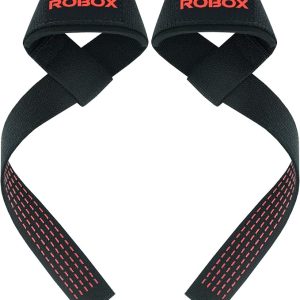 ROBOX Weightlifting Wrist Straps, Cotton Lifting Wrist Straps for Gym, Efficient Workout with 5mm Neoprene Padding, 24” Heavy-Duty Wrist Support Straps, Silicon Grip for Deadlifts - Pair